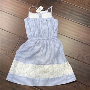 NWT Nautica Size 10 Blue White Eyelet Dress Sweet